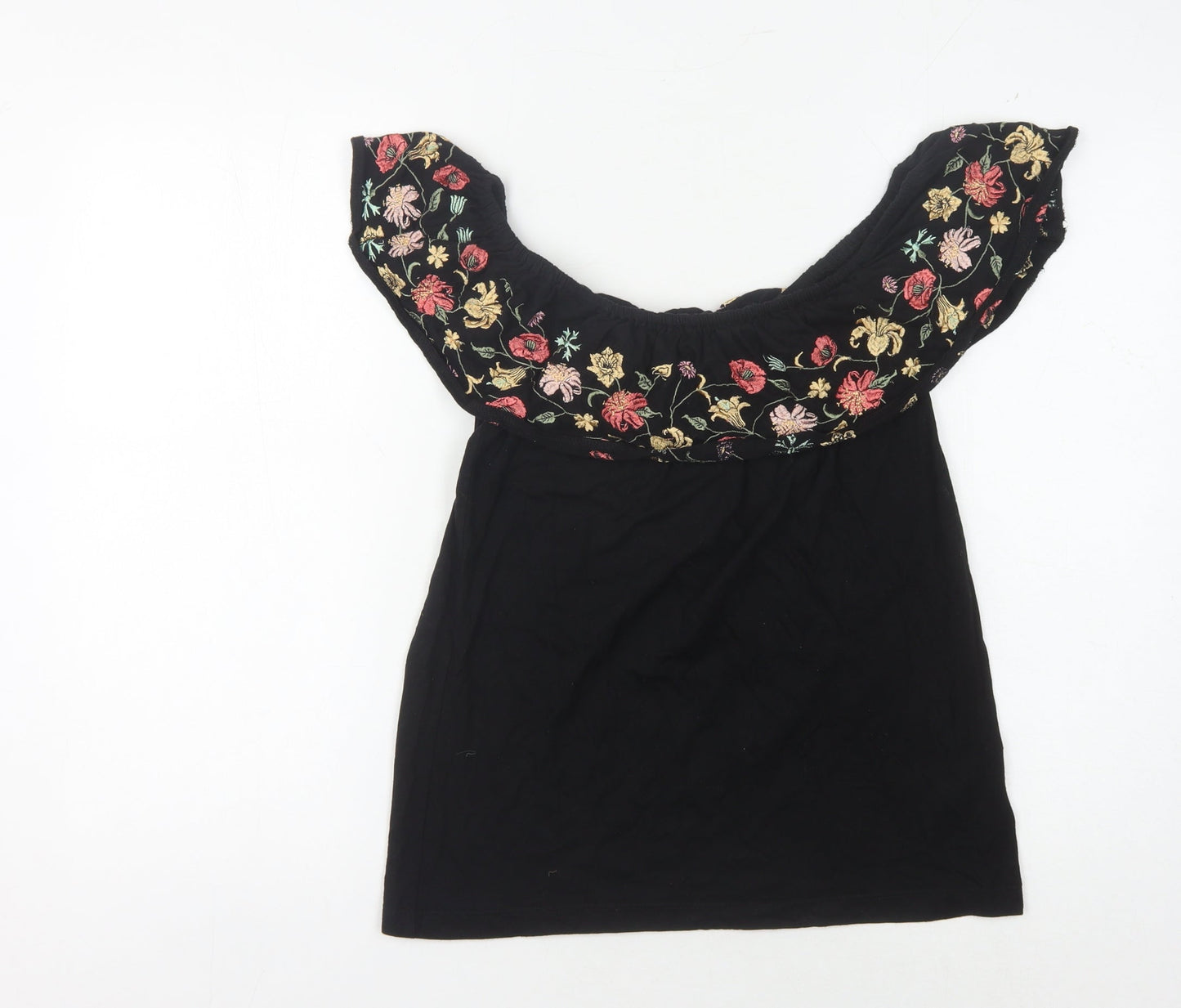 Womens UK Size S Oasis Black Basic Blouse