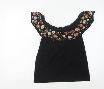Womens UK Size S Oasis Black Basic Blouse