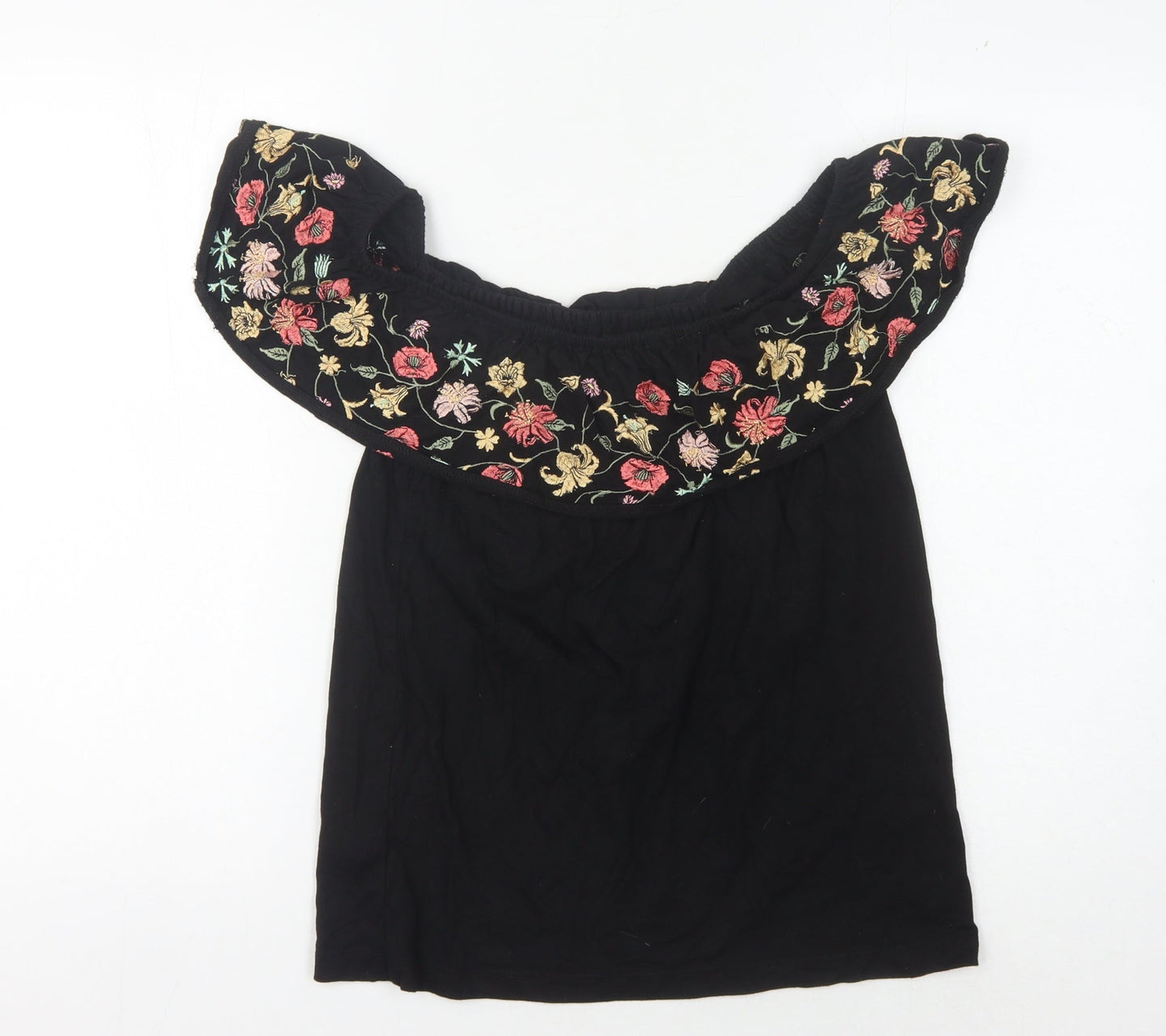 Womens UK Size S Oasis Black Basic Blouse