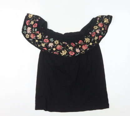 Womens UK Size S Oasis Black Basic Blouse
