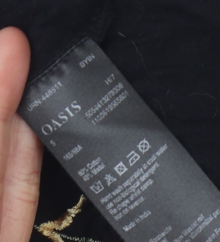 Womens UK Size S Oasis Black Basic Blouse