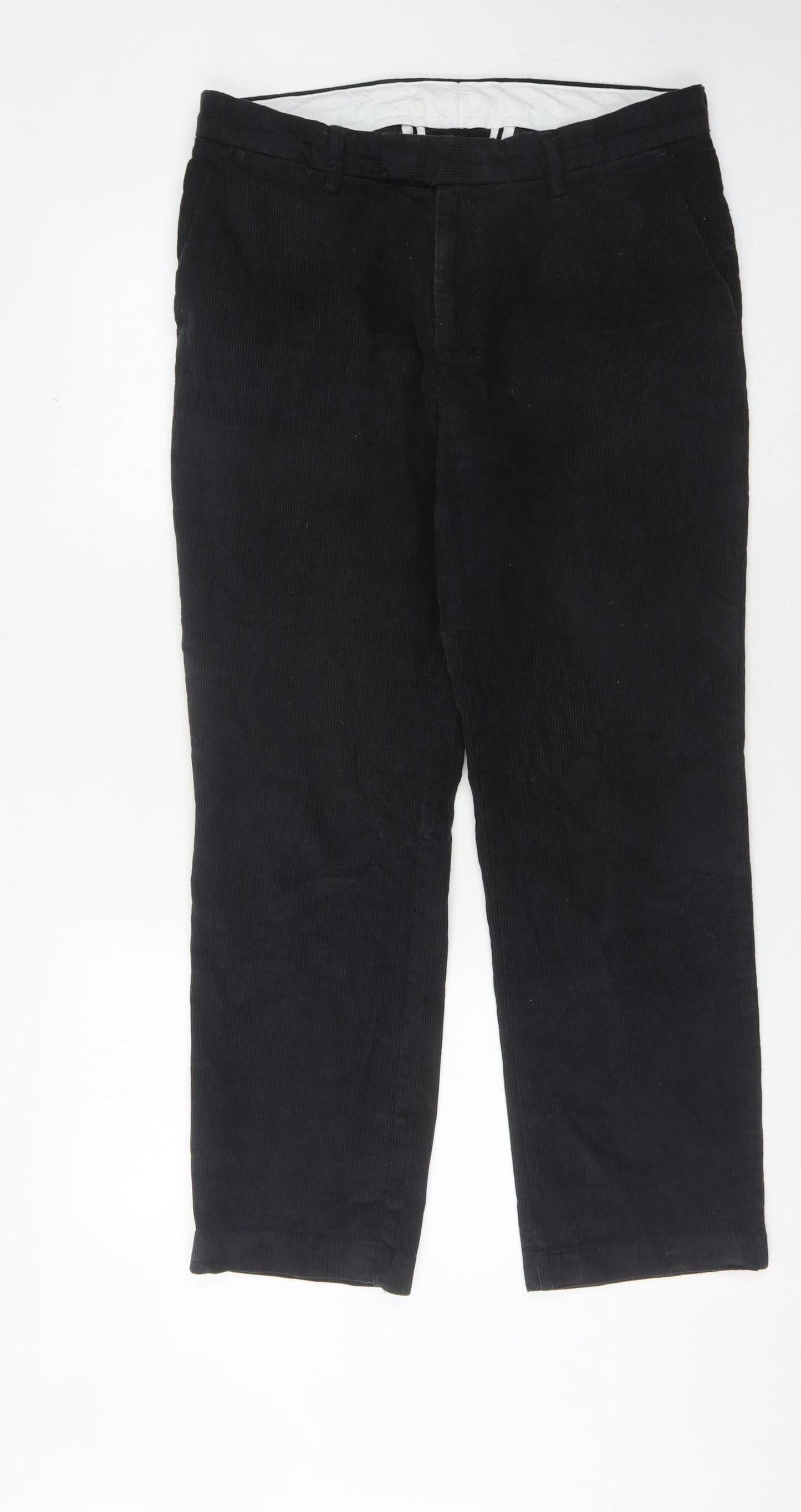 James Pringle Men's Black Corduroy Trousers 34W