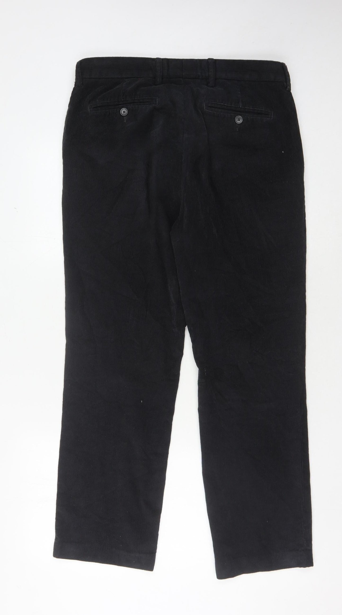 James Pringle Men's Black Corduroy Trousers 34W