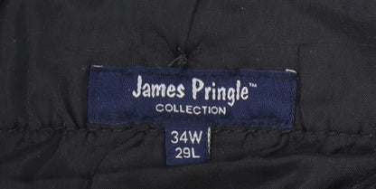 James Pringle Men's Black Corduroy Trousers 34W