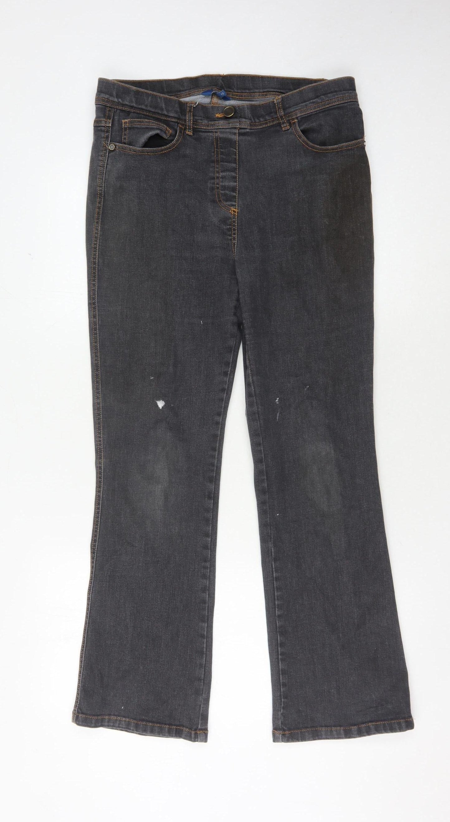 Cotton Traders Women's Black Straight Jeans Size 12