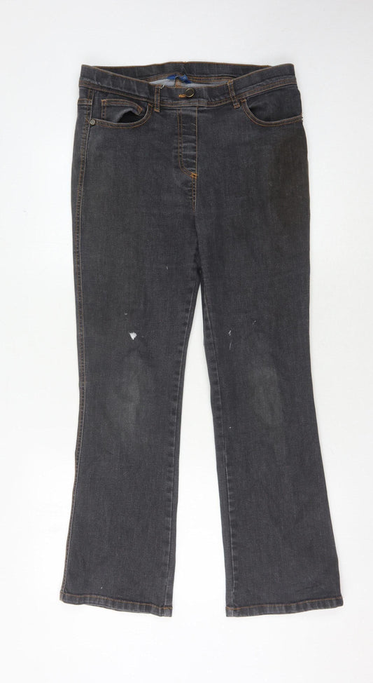 Cotton Traders Women's Black Straight Jeans Size 12