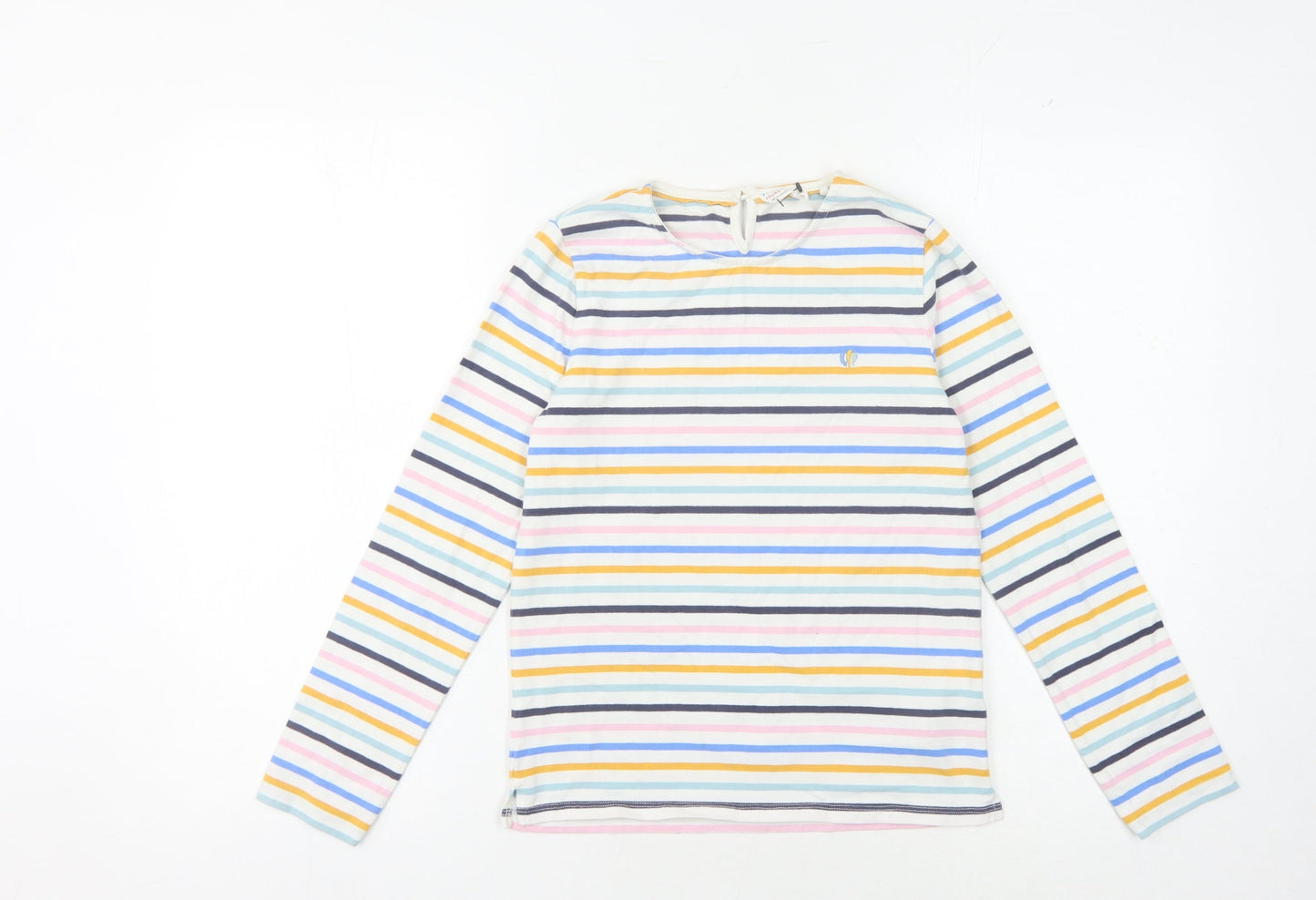 FatFace Girls Multicoloured Striped Cotton T-Shirt, Size 10-11