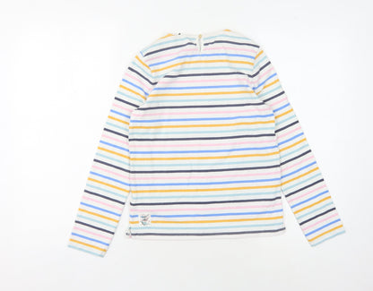 FatFace Girls Multicoloured Striped Cotton T-Shirt, Size 10-11