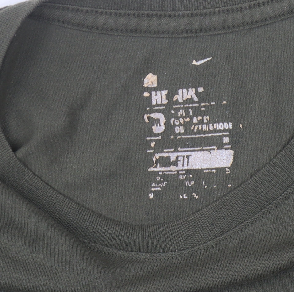 Nike Green Short Sleeve Men's T-Shirt, Medium, Graphic Print