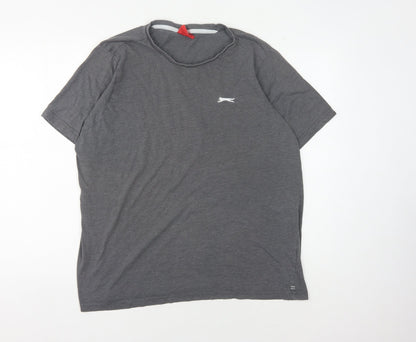 Slazenger Grey Men's XL T-Shirt, Short Sleeve, Logo