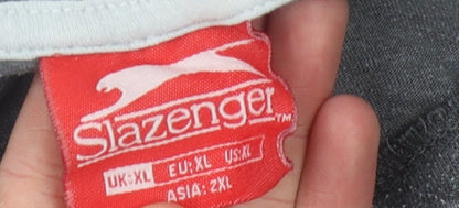 Slazenger Grey Men's XL T-Shirt, Short Sleeve, Logo