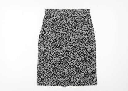 Marks and Spencer Women's Grey Leopard Print Pencil Skirt