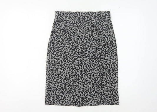 Marks and Spencer Women's Grey Leopard Print Pencil Skirt
