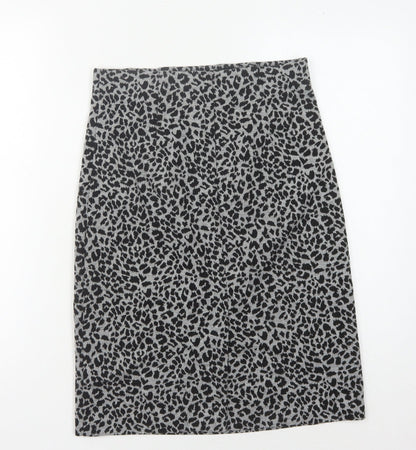 Marks and Spencer Women's Grey Leopard Print Pencil Skirt