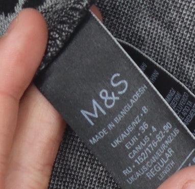 Marks and Spencer Women's Grey Leopard Print Pencil Skirt