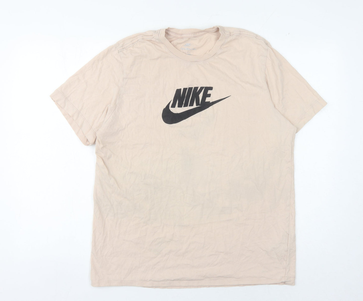 Unisex Adults UK Size S Nike Beige Basic T-Shirt