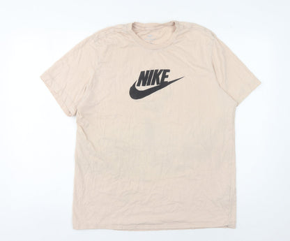 Unisex Adults UK Size S Nike Beige Basic T-Shirt