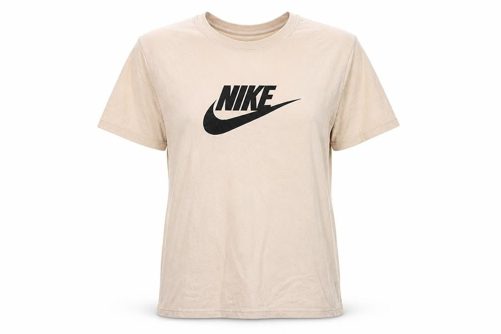 Unisex Adults UK Size S Nike Beige Basic T-Shirt