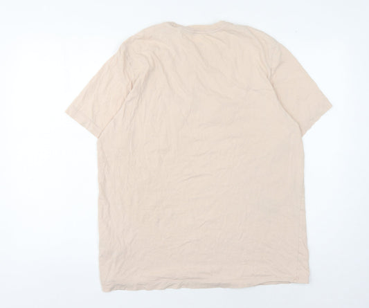 Unisex Adults UK Size S Nike Beige Basic T-Shirt