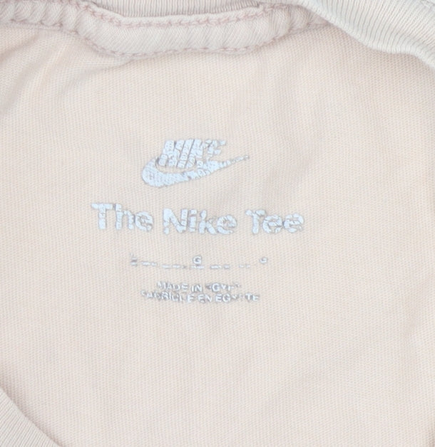 Unisex Adults UK Size S Nike Beige Basic T-Shirt