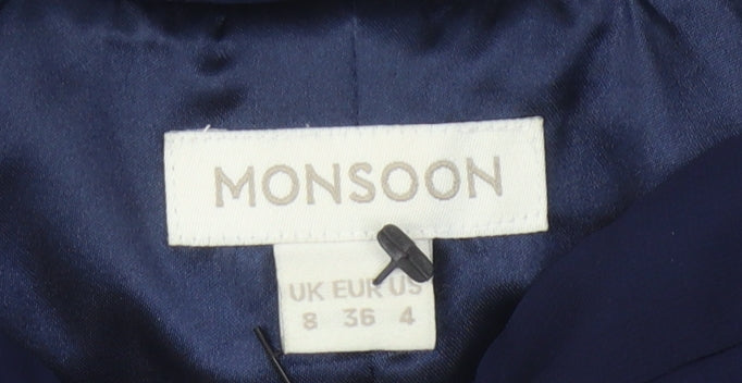 Monsoon Women's Blue Sleeveless Formal Dress UK 8