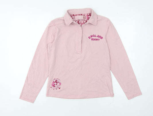 England Rugby Women's Pink Polo, Size S, Sports Style