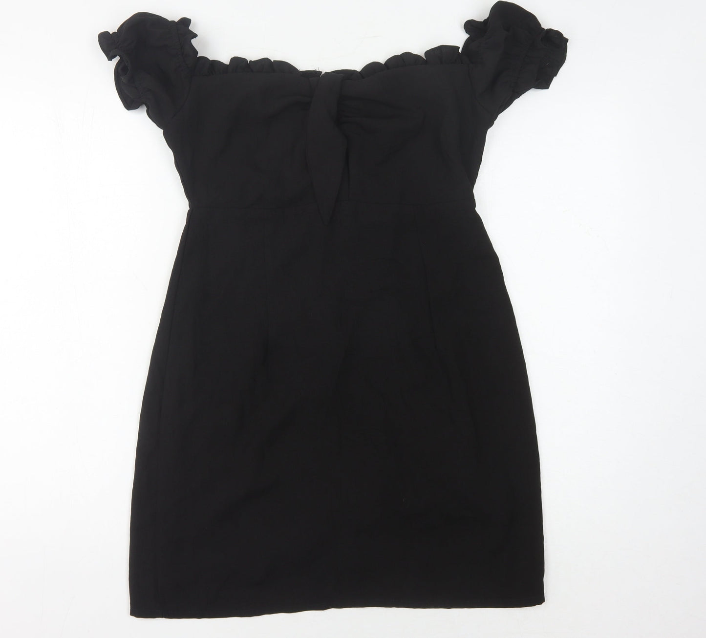 Narrated Women's Black Off-Shoulder Short Dress M
