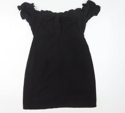 Narrated Women's Black Off-Shoulder Short Dress M