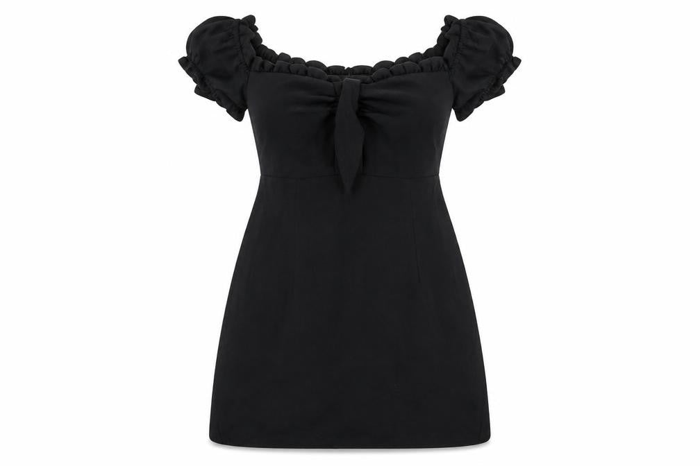 Narrated Women's Black Off-Shoulder Short Dress M