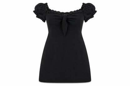 Narrated Women's Black Off-Shoulder Short Dress M