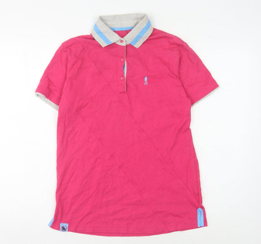 Harry Hall Men's Pink Polo Shirt M Collared Solid