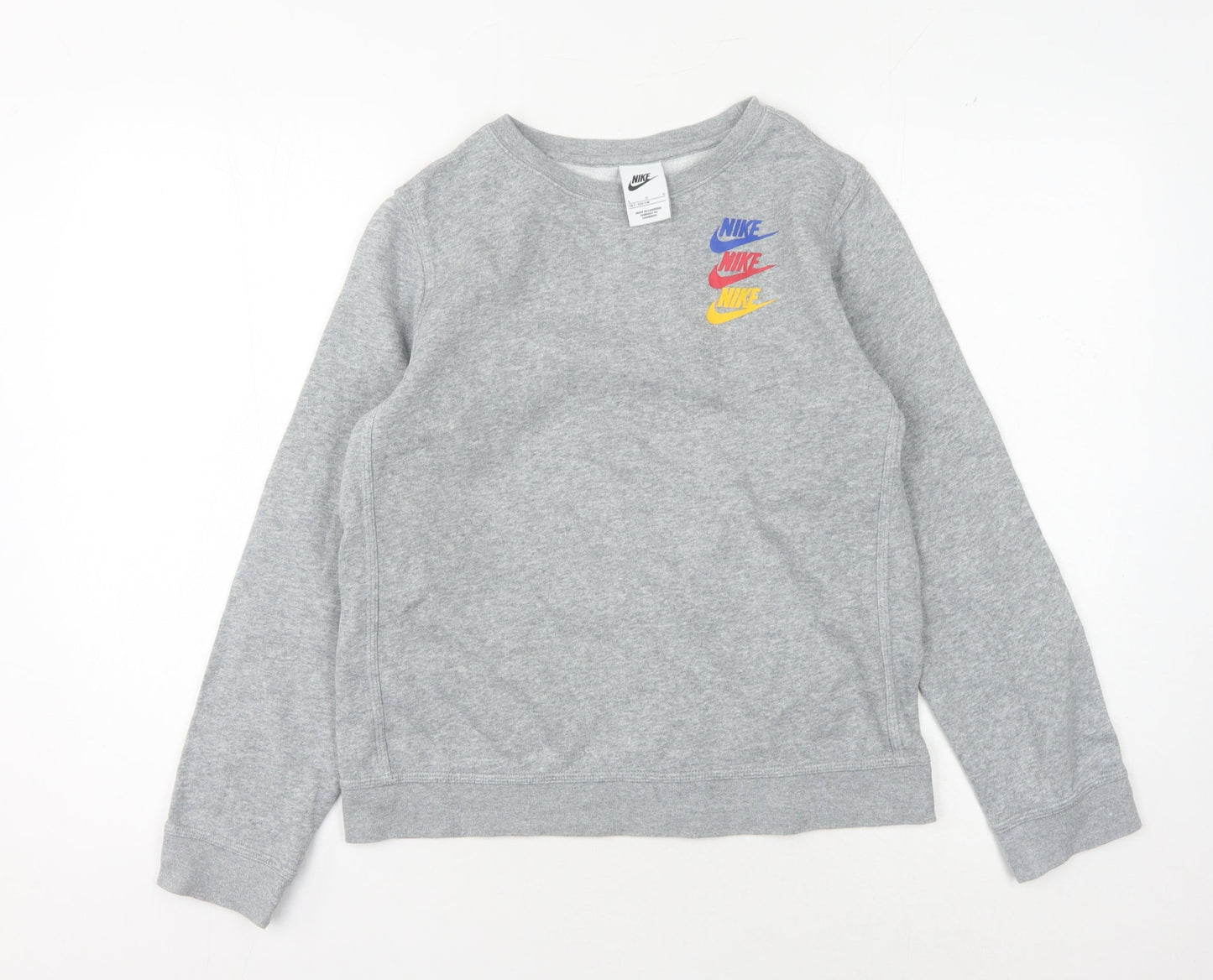 Nike Boys Grey Logo Sweatshirt L - Casual Pullover Style
