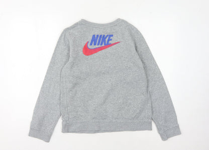 Nike Boys Grey Logo Sweatshirt L - Casual Pullover Style