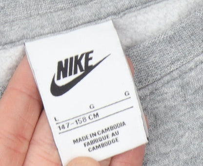 Nike Boys Grey Logo Sweatshirt L - Casual Pullover Style