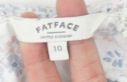 Womens UK Size 10 FatFace White Tunic Blouse