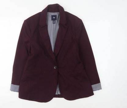 Gap Women's Red Blazer Size 10 Regular Notch Lapel