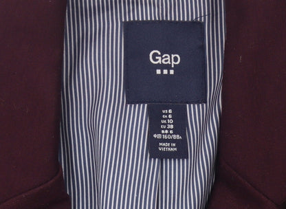 Gap Women's Red Blazer Size 10 Regular Notch Lapel