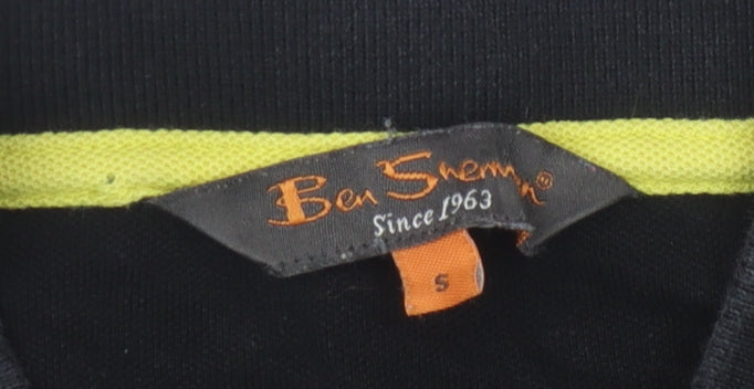 Ben Sherman Men's Black Cotton Polo Shirt Size S