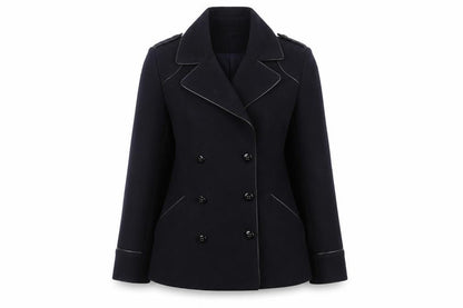 Womens UK Size M Reiss Black Pea Coat