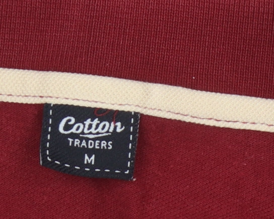 Cotton Traders Men's Red Long Sleeve Polo - Size M