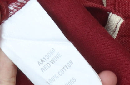 Cotton Traders Men's Red Long Sleeve Polo - Size M