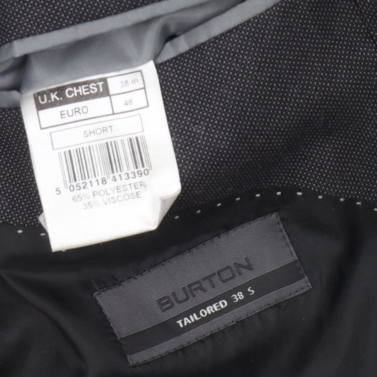 Mens UK Size 38 Burton Regular Grey Suit Jacket