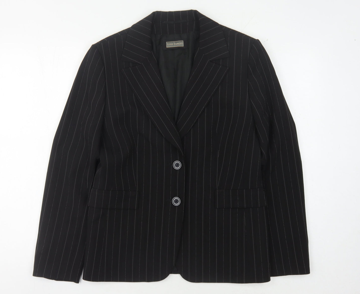 Yves Tanguy Women's Black Pinstripe Blazer Size 12