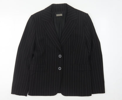 Yves Tanguy Women's Black Pinstripe Blazer Size 12