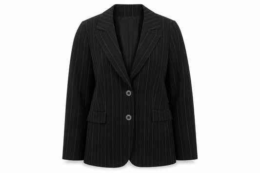 Yves Tanguy Women's Black Pinstripe Blazer Size 12
