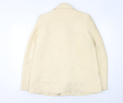 Womens UK Size M Zara Ivory Motorcycle Jacket