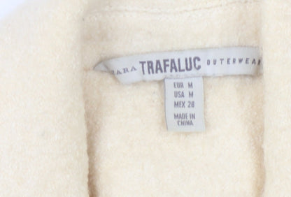 Womens UK Size M Zara Ivory Motorcycle Jacket