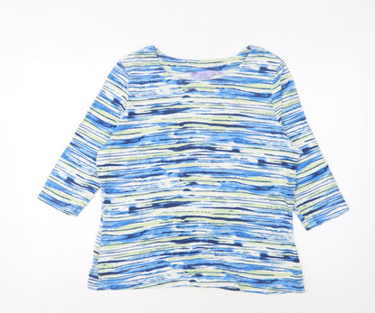 Womens UK Size 16 Honor Millburn Blue Jersey T-Shirt