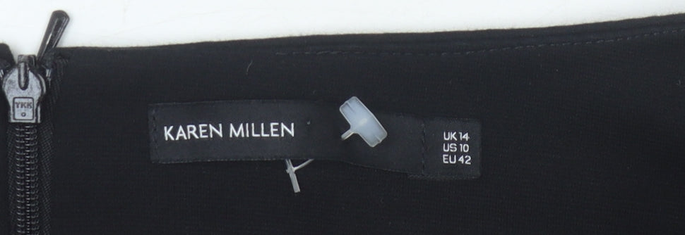 Karen Millen Women's Check Pencil Skirt Size 14 Multicoloured