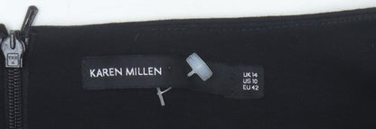 Karen Millen Women's Check Pencil Skirt Size 14 Multicoloured